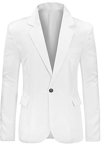 Allthemen Mens Casual 1 Button Suit Blazer Solid Color | Mens Slim Fit Single Breasted Suit Jacket Mens LIghtweight Business Formal Blazer Smart Sport Casual Suit Coat for Wedding