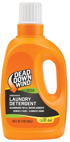 Dead Down Wind Laundry Detergent | 40oz Bottle | Natural Woods | Gentle Odor Eliminator + Stain Remover for Hunting Accessories, Gear and Clothes, Safe for Sensitive Skin