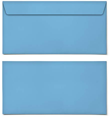 (10 x) Briefumschläge DIN-Lang - Blau Briefumschlag Kuvert Briefkuvert Umschlag