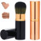 Einziehbarer Rougepinsel, 2 Stück Reise-Make-up-Pinsel für Flüssig-Grundierung und Puder Mit Abdeckung - Gesichtsmixer und Concealer-Pinsel für Frauen