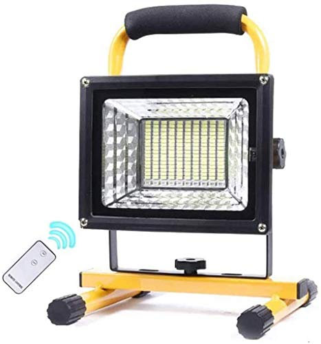 500W Portable Led Floodlight, Super Bright Construction Spotlight With Remote Control, 3 Brightness Modes, Sos Blue And Red Flash, 8000Mah Battery, Floodlight