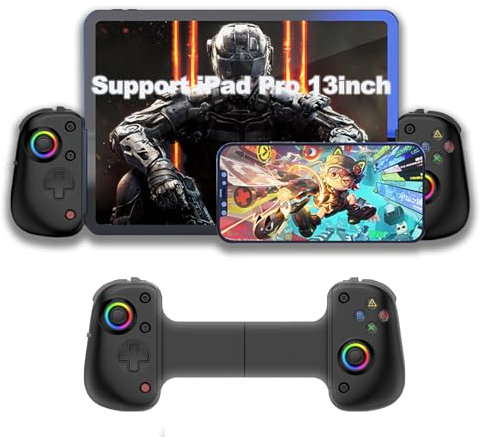 arVin Wireless Gamepad Controller for iPad(Support iPad Pro 13inch)/Tablet/iPhone/Android/Switch with Turbo/6-Axis Gyro/Vibration/Support Streaming on Xbox/PS4/PC/Cloud Gaming/COD Mobile