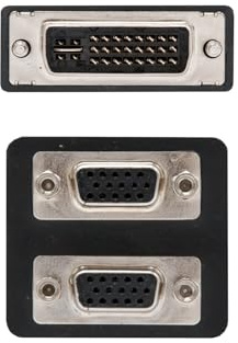 Blendend Cable bifurcador DVI a VGA, DVI/M-2xHDB15/H, 20 cm, para conectar dispositivos DVI a monitores VGA y ampliar visualización.
