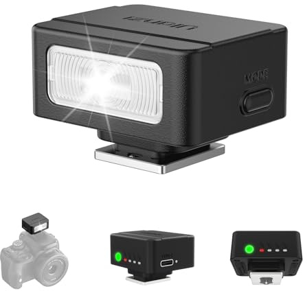 ULANZI SL01 Mini Flash Speedlite, GN8 6500K Camera Flash Light Compatible with Sony Canon Fuji Nikon Panasonic Pentax Olympus Leica Camers Flash, 4 Power Levels Mini Camera Flash NOT for Sony ZV-1F