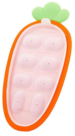 Frysformar barnmat, silikon barnmatbricka, morotsform matlåda, babymatförvaringsbricka, babymat frysformer, bricka för åtta fack, silikon babymat frysbricka