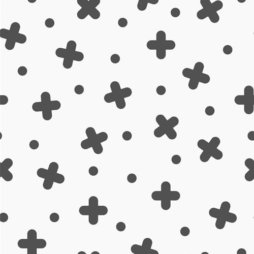 Skyblur Selbstklebende Tapete Schwarz Weiss Polka Dots Kinderzimmer Schlafzimmer Kindertapete Wandtapete Selbstklebend Klebefolie Mustertapete 260X44.5cm Schwarz Weiß Polka Dots Tapete Muster Vinyl