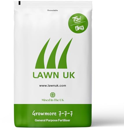 Lawn UK Growmore Fertiliser 5kg - 7-7-7 General Purpose Fertiliser - Great for Preseeding Lawns - Covers up to 38sqm