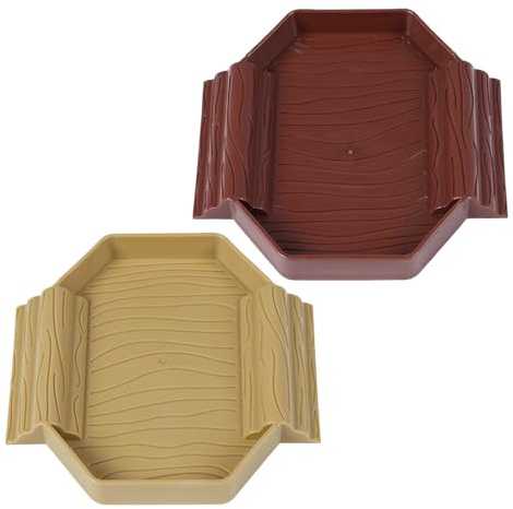 Generico Ciotola d'Acqua Tartaruga 2 Pezzi Vasca da Bagno Rettile 14.9x14.5x2cm Ciotola Rettili Pp Tartarughe Piscina Vasca per Cibo Tartarughe con Rampa per, Gechi, Terrario E Decor Acquario