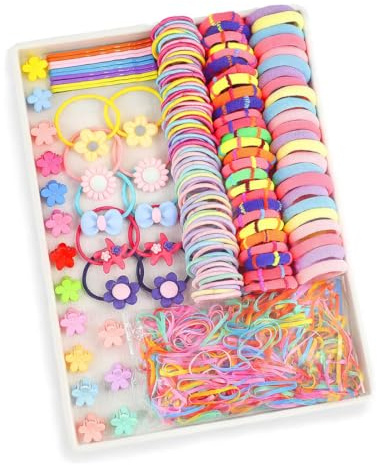 THQAE 1110 Pcs elastique cheveux fille Élastique Cheveux Colorés, Barrettes et Barettes Cheveux Femme et Fille Pinces Cheveux sans Dommage Barrette Bébé Fille et Accessoires Cheveux pour Cheveux Fins