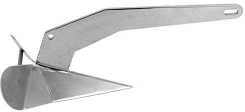 HNBGNNMRO Ancla para Barco de 11.0 lbs/11 Libras, Ancla para Barco Marino, Ancla de arado de Acero Inoxidable 316 con Hardware de Alta Resistencia, Duradera y Estable para Barcos de 15 a 28