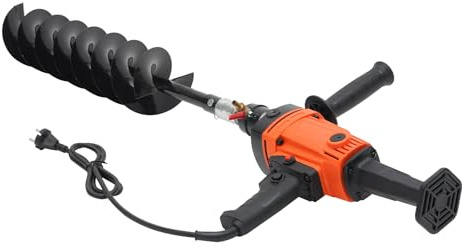 Trapano elettrico da giardino, 220 V, 1,9 kW, per coltivatore del terreno, 1,2 m, trapano a innesto, regolazione continua della velocità, per terreno argilloso sabbioso