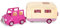 Li’l Woodzeez – Happy Camper – 40pc Toy Set with Pink Car, Caravan, Furniture, and Accessories – Miniature Vehicles and Playsets for Kids Age 3+