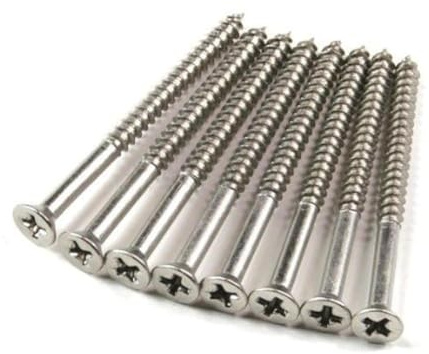 Hinge Outlet Wood Screws, Heavy-Duty Screws for Doors, Cabinets, Furniture & DIY Projects (Satin Nickel, 9 X 2 1/4, 24 Pack)