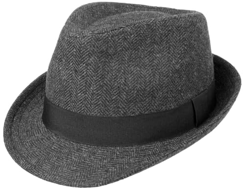 LIPODO Trilby Cappello Herrinbone Donna Uomo Tessuto Fascia Gros-Grain Fedora Estate Inverno
