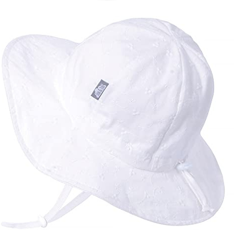 Jan & Jul Sombrero de Sol Transpirables Infantes, 100% algodón (Talla: 6-24 Meses, Ojal Blanco)