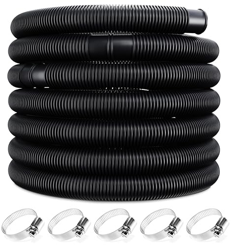 Monzana® Manguera Flexible de Piscina 10m Diámetro 32mm Tubo Limpiafondos Bombas de Filtro Mantenimiento Negro