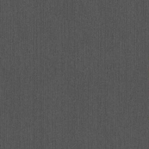 Profhome Papier peint aspect textile 968524-GU papier peint textile noir gris-foncé 0,53 m x 10,05 m / 5,33 m2