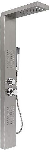 Colonne Douche Panneau de Douche en Acier Inoxydable, Système de Panneau de Douche Brossée, Colonne de Douche à Montage Mural Pulvérisateur Robinet d'eau,15 * 47 * 130cm (argent)