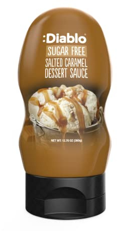 Diablo Sugar Free Dessert Sauce - Gluten-Free Syrup, Drizzle Sweetener, Keto Friendly Flavoring Topping, Perfect for Gifting, No Added Sugar - Salted Caramel, 360g, 12.70oz - 1 Pack