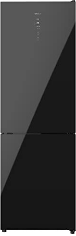 Cecotec Frigorífico Combi 2 Puertas de Cristal Bolero CoolMarket Combi 322 Glass Black D. 322 L, Altura 185 y 60 cm de Ancho, Bajo Consumo, Motor Inverter Plus.