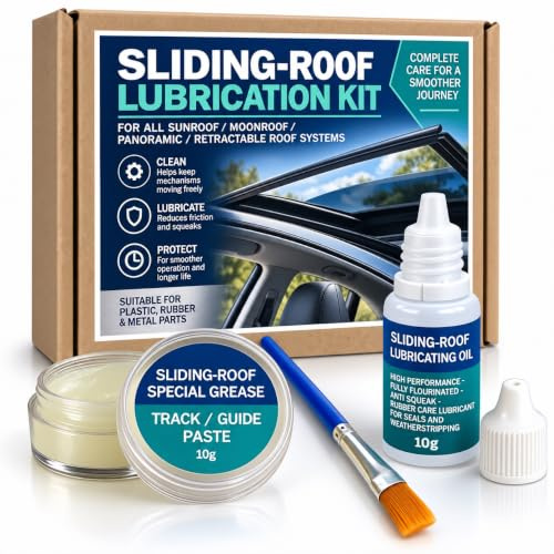 Car Sunroof Lubrication Kit – 10g Track & Guide Grease + 10g GPL 105 PFPE Oil for Rubber Seals – Panoramic Roof, Moonroof & Sliding Roof Maintenance – StreamStands