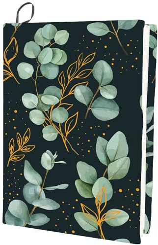 CRASPIRE Dehnbarer Buchumschlag Mit Grünem Blatt Pflanze Waschbar Wiederverwendbar Großer Buchschutz Aus Nylon Und Polyester 9.4x15.7 Zoll Elastische Notizbuchumschläge Geeignet Für Die Meisten