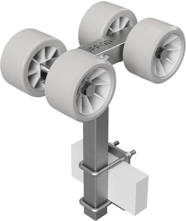 SUPROD 4er Sliprollen Slipwagen Sliphilfe Bootstrailer TPU Reifen RKSRLX-4-TPU, Ø 120 mm, grau/grau