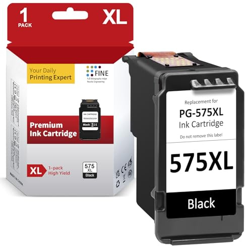Cartuccia d'inchiostro nero PG-575XL - Ricambio ad alta resa per Canon Pixma TS3550i TS3551i TS3750i TS3751i TS3752i TR4750i TR4751i TR4755i TR4756i - Compatibile con PG-575 XL - Confezione da 1 (non