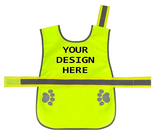 Muka Gilet de sécurité personnalisé pour chien, veste réfléchissante pour animaux de compagnie vêtements imperméables imprimés avec logo, vert - XL