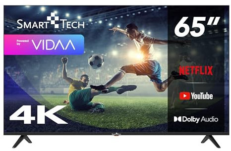 Smart Tech TV LED 4K UHD 65' (164 cm) Smart TV VIDAA - Molotov, Netflix, Prime Video, Canal+, Disney+... - 3xHDMI - 2xUSB - PVR - Mode Hotel