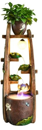 Fuente de Jardín Fuente creativa de un estante for flores con humidificador de nebulización, fuente de pie for interiores y exteriores for decoración del hogar, dormitorio y patio Fuente Exterior(Brui