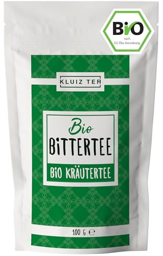 Bio Bittertee Balance - 100 Gramm Bittertee Bio lose I Bitterstoff Tee mit Löwenzahn, Mariendistel, Wermut, und weiteren Bitterkräutern I Kräuter Tee Bitterstoffe by KLUIZ TEA