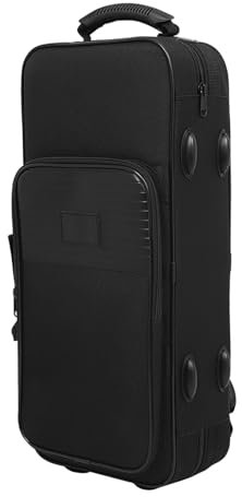 YUXITA Trompetenkoffer mit Rollen und Rucksackgurt, gepolsterte Schulter und Griff für einfachen Transport Trompeten-Reisetasche