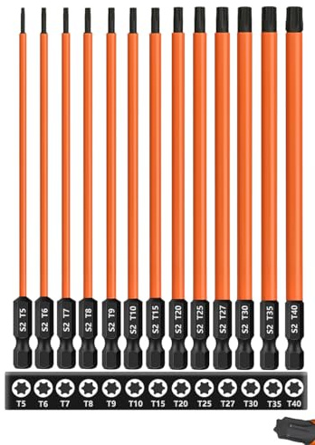 Saipor 13 stycken T5-T40 Torx-bits-set, torx-skruvmejselbit set 150 mm