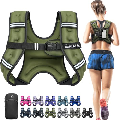 BAGAIL Chaleco Lastrado para Entrenamiento de Fuerza, Talla de Busto Ajustable, Bolsillo Práctico, Ideal para Entrenamientos en Gimnasio, Yoga y Ejercicios Aeróbicos