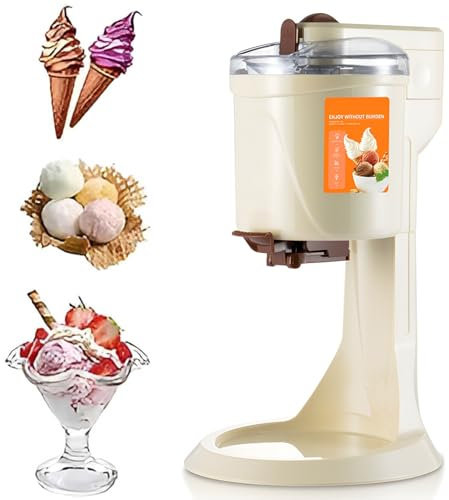 Machine à crème glacée automatique avec compresseur, machine à crème glacée automatique aux fruits, machine à crème glacée molle, grande capacité 1 L, machine à crème glacée pour yaourt,White