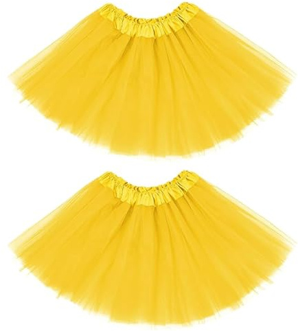 Zando 2 Pack Yellow 4-Layer Tutu for Girls Toddler Kids Ages 2-8 Halloween