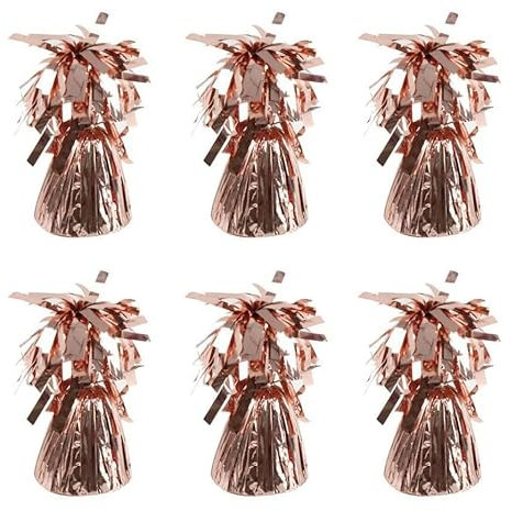 6 Pesi per palloncini rosa oro rose gold - Ideali per ogni festa o party, compleanno, matrimonio, pesetti per palloncini ad elio