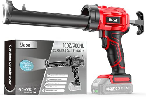 Uaoaii Pistolet Silicone Electrique Compatible avec Makita 18V-Batterie, Pistolet Cartouche Electrique de 10oz/300ml, Réglage à 4 Vitesses pour le Remplissage et le Scellement (Exclure la Batterie)