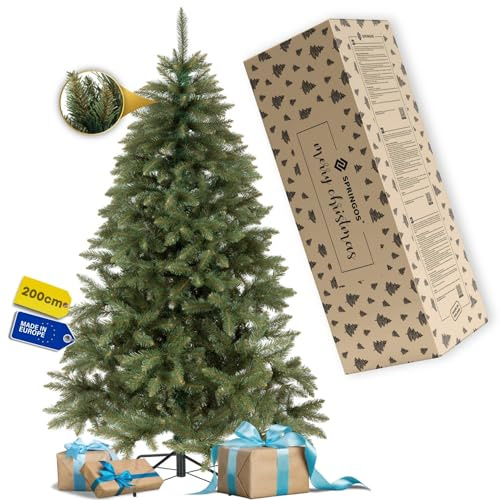 SPRINGOS - Árbol de Navidad artificial de 200 cm, fiel al detalle, calidad premium, abeto del Cáucaso