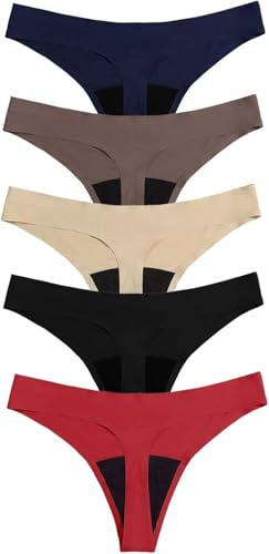 Bragas Menstruales - Bragas de Mujer de Protección Hygiénia Absorbente y Lavable - Ropa Interior Mujer Ecológica y Reutilizable para la Menstruación (M)