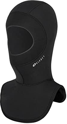 Osprey Neoprenanzug-Kapuze, Unisex, Erwachsene, 5 mm, Neopren, strapazierfähig, Thermo-Tauchhaube zum Schnorcheln, Surfen und Schwimmen, mehrere Größen, Schwarz