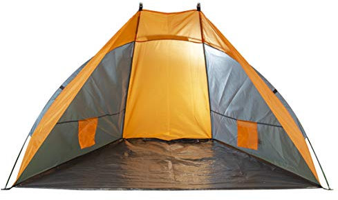 Milestone Camping 18879 Pop Up Beach Tent / UV50+ Protection/Water Resistant/Portable Carry Bag Included / 2 Security Pockets / 115cm x 210cm x 115cm
