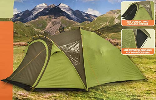 4uniq Unisex – Erwachsene grün Kuppelzelt, 250 x 330 x 130 cm