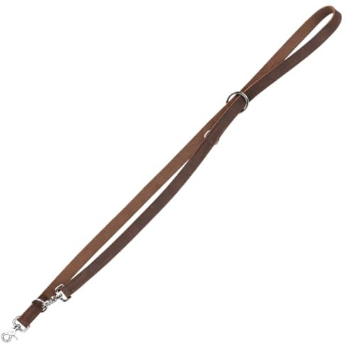 TRIXIE Hundeleine aus Leder Rustic V-Leine Leder L–XL, 2,00 m 25 mm in dunkelbraun - verstellbare Fettlederleine für Hunde im klassischen Design - für große bis sehr große Hunde - 19003