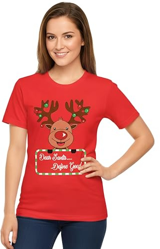 Love My Fashions Christmas Tshirts for Womens Xmas Party Shirts Festival Tshirts Snowmen Santa Fun Reindeer Jumpers
