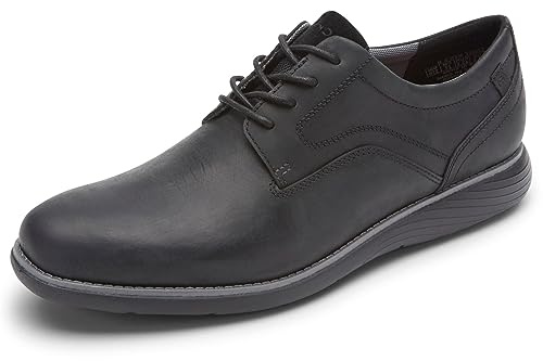 Rockport Men's Garett Plain Toe Oxford, Black, 8.5 Wide