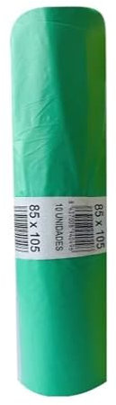 Bolsa basura verde 120 Lt. 85x105 fuerte y antigoteo. Rollo 10 ud