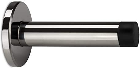 CKLHCFF Türstopper Edelstahl (1 Stück), Premium Tür Stopper ohne Bohren mit Gummiring Silber Door Stopper massiv Edelstahl Schwerer Türstopper(Silber-8cm)