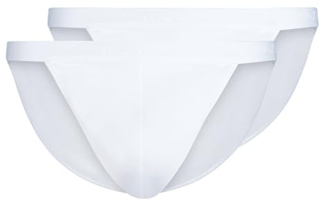 Skiny Men's 2 Pack Thong Cotton Rib 080693 White M, White, Medium